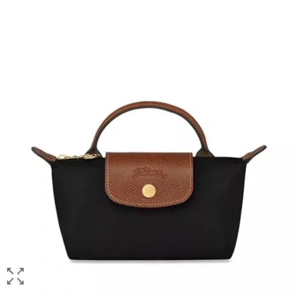 Longchamp Black and Brown Le Pliage Original Mini Bag - Picture 4 of 6